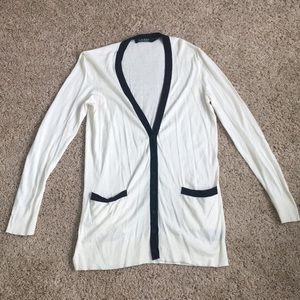 Lauren by Ralph Lauren cream cardigan with black trim (size S)